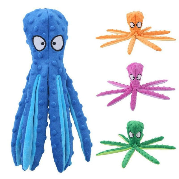 Brinquedo Para Cachorro Polvo Octopus Pelucia Pet Com Apito Interno Único